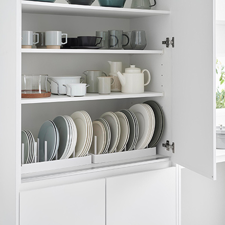 tower タワー シンク下幅調節鍋蓋&フライパン収納スタンド W40 ホワイト 1361