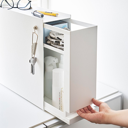 tower タワー 隠せる引き出し収納 ホワイト 1428