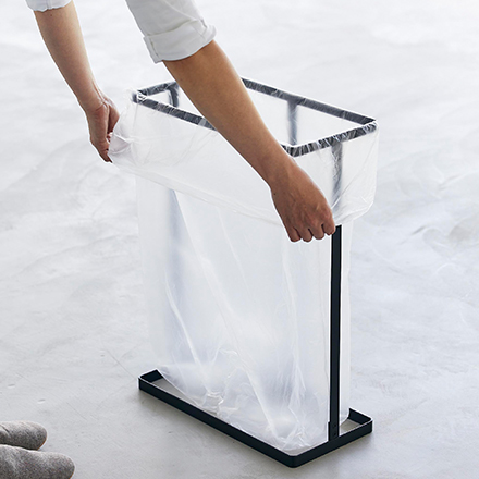 tower タワー スリム蓋付き分別ゴミ袋ホルダー 45L 横開き 2個組 ブラック 1728