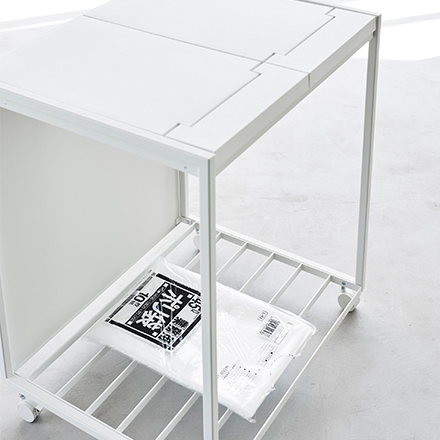 tower 蓋付き目隠し分別ダストワゴン タワー 45L 2分別 ホワイト 1820