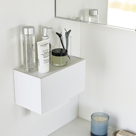 tower タワー 石こうボード 壁対応トレー付きペーパータオルディスペンサー ホワイト 2003