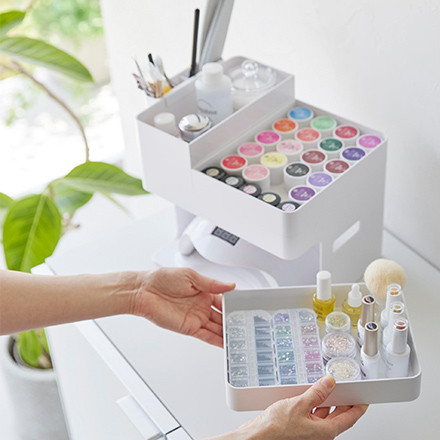 tower タワー ネイルライト&ジェルネイル用品収納ケース ホワイト 2036