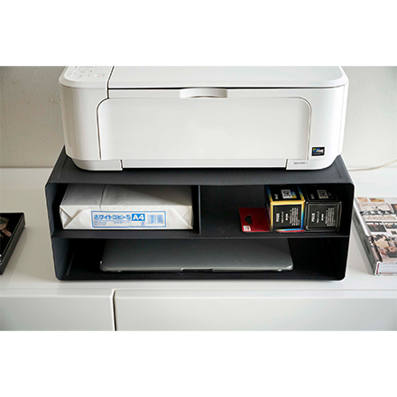 tower タワー ツーウェイプリンター収納ラック ブラック 4349
