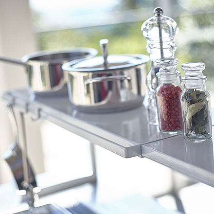 tower タワー 伸縮キッチンサポートラック ホワイト 4480