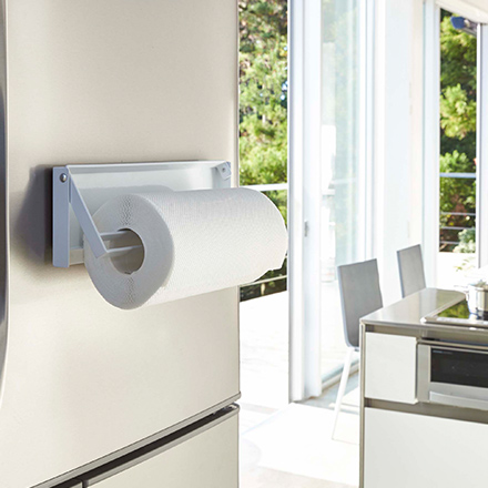 tower タワー 片手でカットマグネットキッチンペーパーホルダー ホワイト 4941