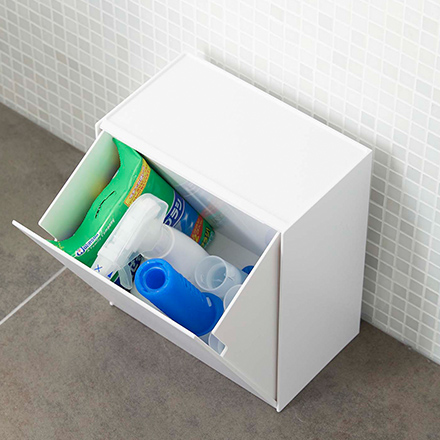 tower タワー ウォールトイレポット&収納ケース ホワイト 5429