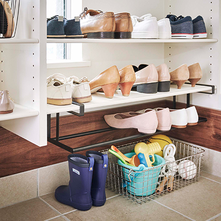 tower タワー 浮かせる伸縮シューズラック ブラック 5632