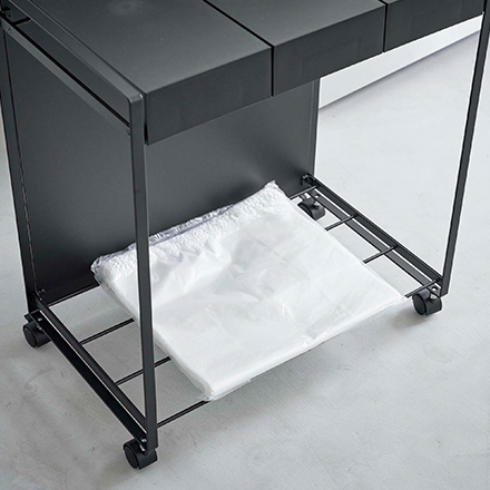 tower タワー 蓋付き目隠し分別ダストワゴン 3分別 ブラック 5978