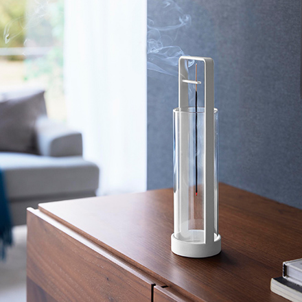 tower タワー お香スタンド 灰飛び防止カバー付き ホワイト 10013