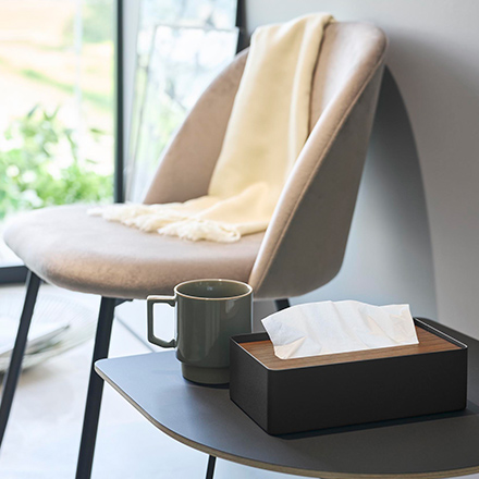 RIN リン 蓋付きコンパクトティッシュケース ブラウン 10604