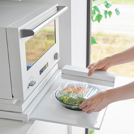 tower タワー スライドテーブル付きキッチン家電下ラック 2段 ホワイト 10652