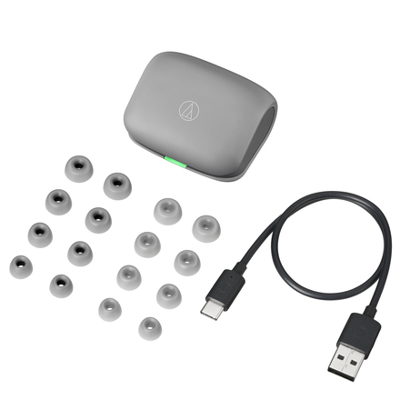 オーディオテクニカ ノイズキャンセリング フルワイヤレスイヤホン ストーングレイ ATH-TWX7 GY