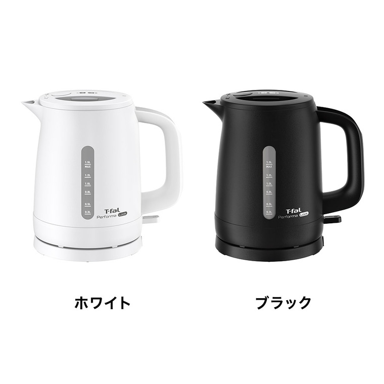 ティファール T-fal 電気ケトル パフォーマ ロック 1.5L ホワイト KO1621J0 / 1500mL 転倒お湯もれロック スピード沸騰 空だき防止 自動電源オフ
