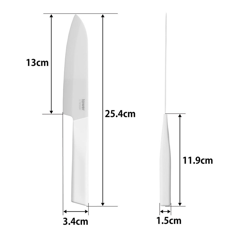 tower セラミックナイフ タワー ペティ 13cm 山崎実業 10119 10120 / ホワイト