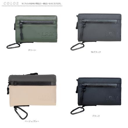L.R.M 止水ファスナー合皮ミドル財布 TAブラック
