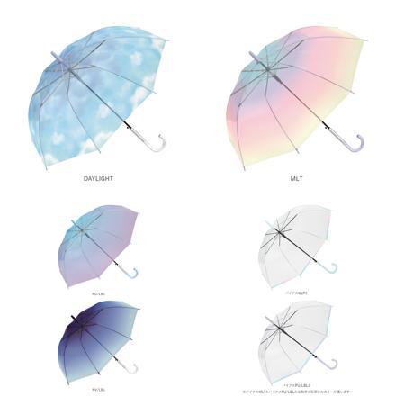 ミルキートーンアンブレラ POE 60cm 長傘 RAINBOW