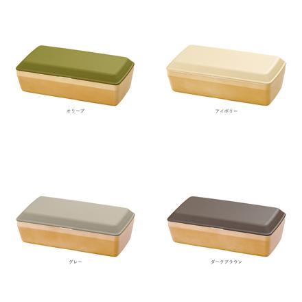 earth color 抗菌 長角弁当箱 レッド