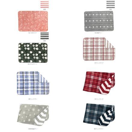 両面プリントフランネル3WAYひざ掛け 2A.チェックピンク