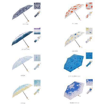 河馬印本舗 晴雨兼用折りたたみ日傘 50cm 花/金糸雀色