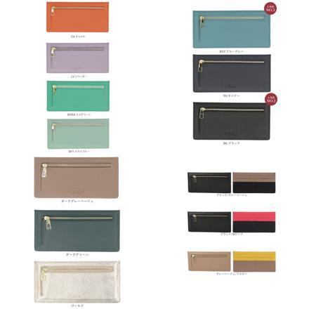 LIZ DAYS スキミング防止薄型長財布 グレーベージュ/イエロー