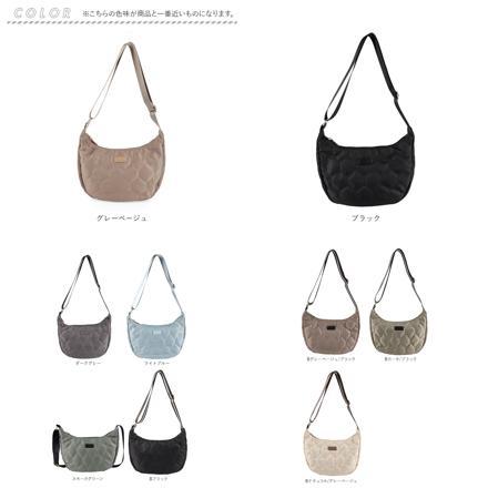 LIZDAYS キルティングナイロンスリムショルダーバッグ Bナチュラル/グレーベージュ