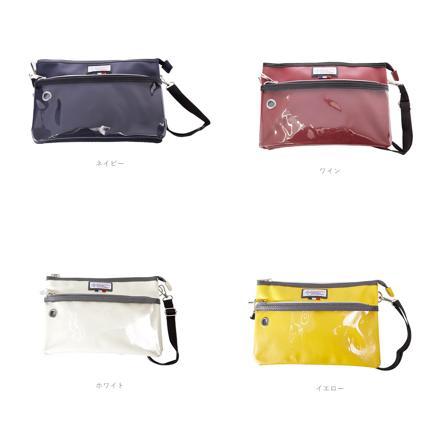 合皮クリア PVCポケット サコッシュ イエロー