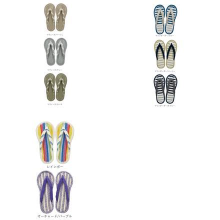 天然素材 コットンサンダル メンズ マリンボーダー/ブルー