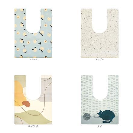 拭けるPVC 耳長トイレマット 80×60 ニュアンス