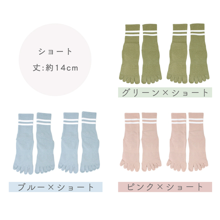 MILASIC 五本指 ヨガソックス 同色2色セット グレー×レギュラー TN-YOSO-GY