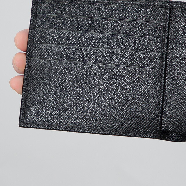 ブルガリ 二つ折り財布 メンズ BVLGARI 30396GRAIN BLK ブラック ウォレット ブランド 高級 おしゃれ プレゼント 実用的