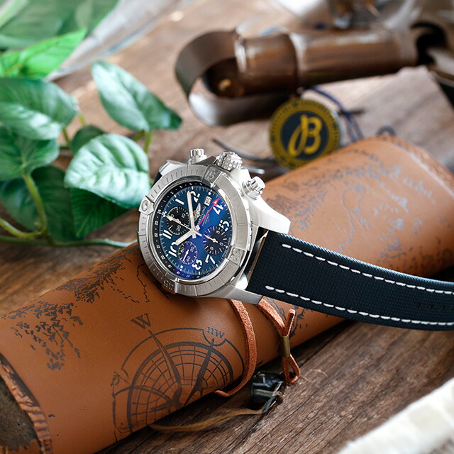 ブライトリング アベンジャー クロノグラフ GMT 45 自動巻き 腕時計 メンズ クロノグラフ BREITLING A24315101C1X1 アナログ ブルー ネイビー イエロー スイス製 高級 ブランド おしゃれ 防水 文字盤 大きい プレゼント 男性 実用的