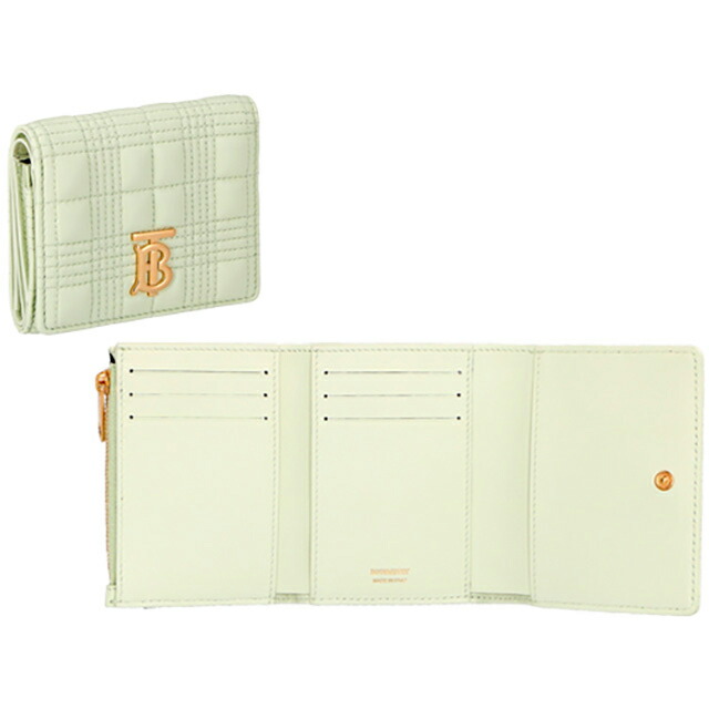 バ－バリ－ 三つ折り財布 レディース ブランド BURBERRY 8055217 ピスタチオ ウォレット 高級 おしゃれ プレゼント 実用的