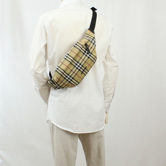 バーバリー ボディバッグ メンズ ブランド BURBERRY ナイロン ルーマニア 8069755 ARCHIVE BEIGE ベージュ系 マルチカラー バッグ プレゼント 実用的