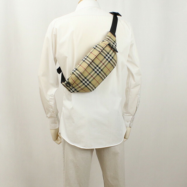 バーバリー ボディバッグ メンズ ブランド BURBERRY ナイロン ルーマニア 8084114 ARCHIVE BEIGE ベージュ系 マルチカラー バッグ プレゼント 実用的