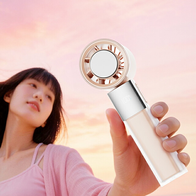 2026最新 ハンディファン 冷却プレート ペルチェ 強風 静音 100段階 軽量 コンパクト 小型 3000mAh Type-C USB充電 ハンディ扇風機 手持ち 卓上 首かけ CHF-M5 ホワイト