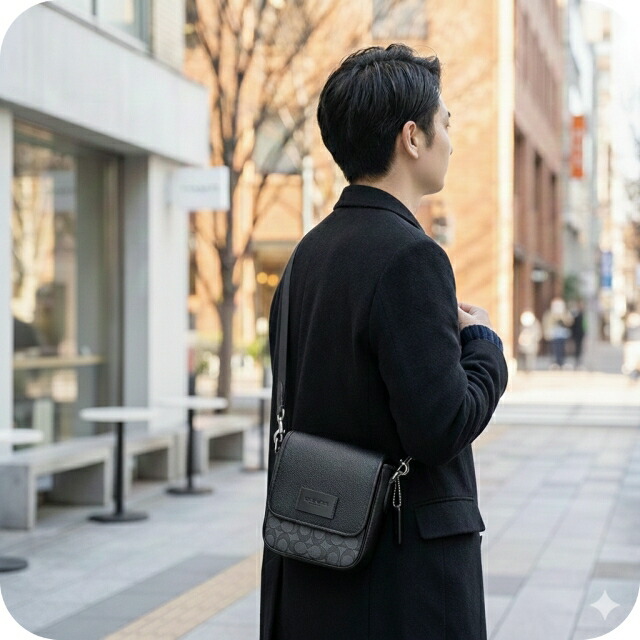 コーチ ショルダーバッグ メッセンジャーバッグ メンズ アウトレット ブランド COACH CO915 SVO1U チャコール/ブラック 斜めがけ 高級 おしゃれ プレゼント 男性 実用的 かっこいい