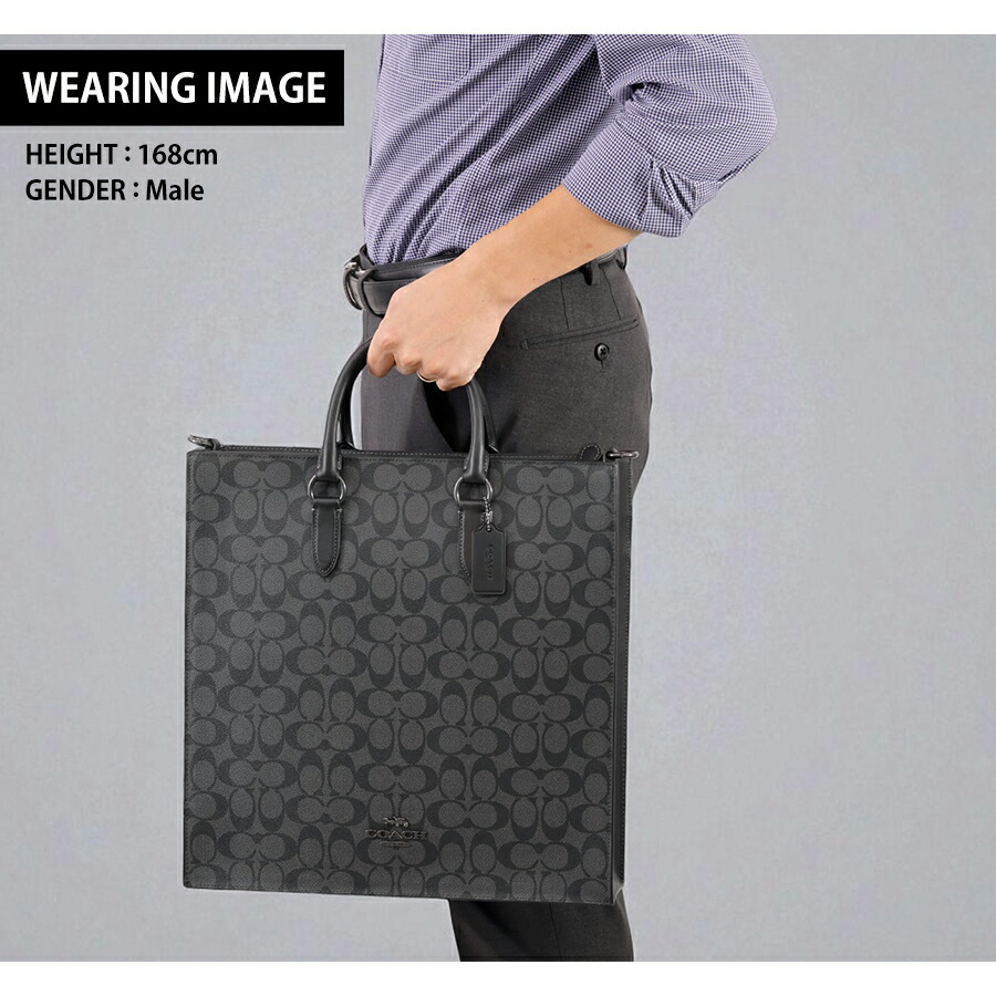 コーチ トートバッグ 2way ショルダーバッグ メンズ アウトレット ブランド COACH CR314 QBMI5 チャコール/ブラック 軽量 手提げ 高級 おしゃれ プレゼント 男性 実用的 かっこいい