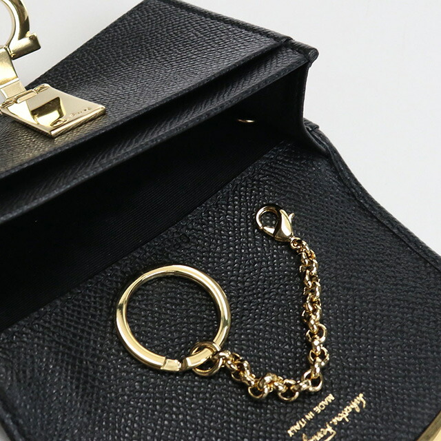 フェラガモ カードケース レディース FERRAGAMO ガンチーニ イタリア 22-D198 ブラック 財布 定期入れ ブランド 高級 おしゃれ プレゼント 実用的
