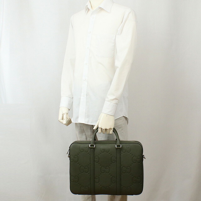 グッチ ブリーフケース メンズ GUCCI イタリア 658573 カーキ バッグ 軽量 A4 ノートpc ブランド 高級 おしゃれ プレゼント 男性 実用的 かっこいい