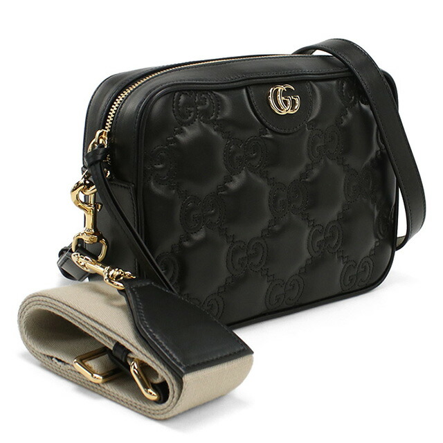 グッチ 斜め掛け ショルダーバッグ レディース ブランド GUCCI GG MATELASSE 702234 ブラック バッグ