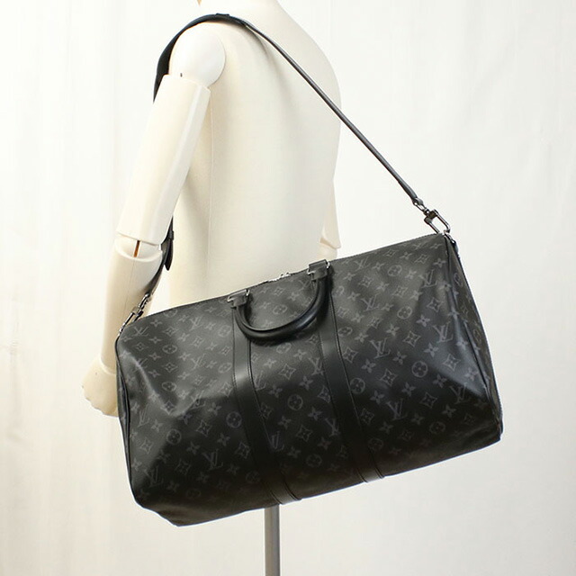 ルイヴィトン ボストンバッグ ユニセックス ブランド LOUIS VUITTON エクリプス キーポル・バンドリエール 45 M40569 ブラック バッグ