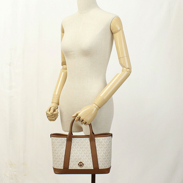 マイケル・コース トートバッグ レディース MICHAEL KORS LUISA インドネシア 30R4G99T1V VANILLA-LUGG ホワイト系 ブラウン系 バッグ 軽量 手提げ ブランド 高級 おしゃれ プレゼント 女性 実用的 かわいい