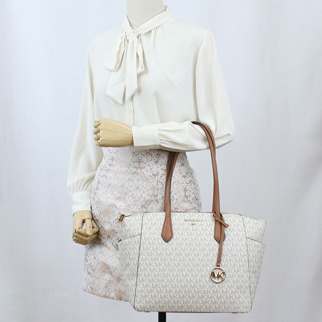 マイケルコース トートバッグ レディース ブランド Michael Kors MARILYN ミャンマー 30S2G6AT2B VANILLA-ACRN ホワイト系 ブラウン系 バッグ 軽量 手提げ 高級 おしゃれ プレゼント 女性 実用的 かわいい