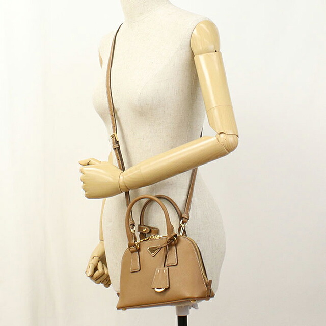 プラダ ハンドバッグ レディース ブランド PRADA SAFFIANO LUX 2WAY レザー 1BA851 ブラウン 軽量 小さめ 手提げ 高級 おしゃれ プレゼント 女性 実用的 かわいい