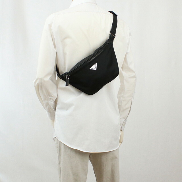 プラダ ボディバッグ メンズ ブランド PRADA TESSUTO+SAFFIANO ナイロン イタリア 2VL033 NERO ブラック バッグ プレゼント 実用的