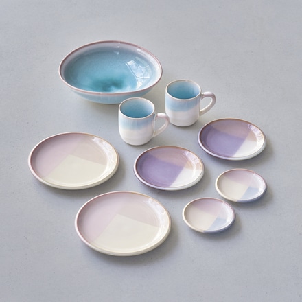 萩陶苑 テーブルセット(大鉢×1、マグ×2、中皿×2、小皿×2、まめ皿×2)