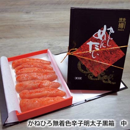 かねひろ無着色辛子明太子黒箱 中 400g