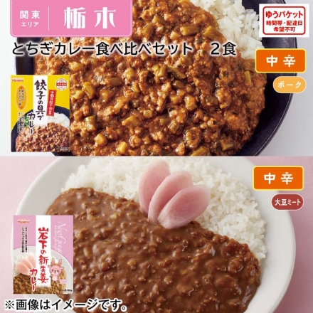 とちぎカレー食べ比べセット２食 宇都宮餃子会監修 餃子の具でカレー・岩下の新生姜カレー 各１８０ｇ