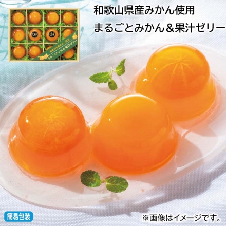 お中元のし付き 和歌山県産みかん使用 まるごとみかん＆果汁ゼリー 12個