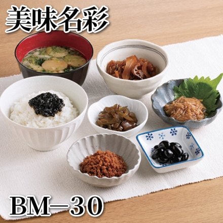美味名彩 ＢＭ－30 元祖福神漬・えのきだけ 各90ｇ、くきわかめ75ｇ、鯛みそ・大葉みそ・黒豆 各100ｇ、のり佃煮95ｇ、鶏そぼろ50ｇ